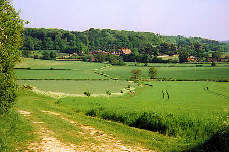 Approaching Bradenham on the track from Small Dean Lane