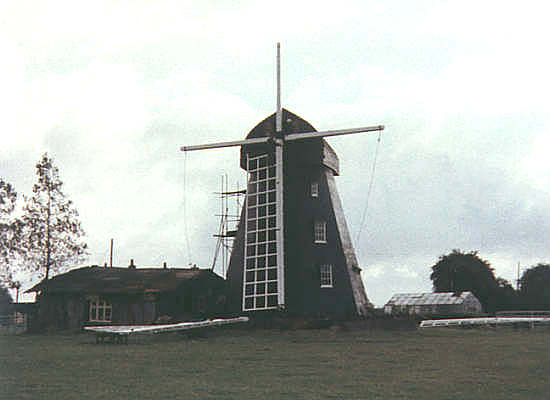 Lacey Green Windmill during restoration. Waiting for the sails. By Martin Clark